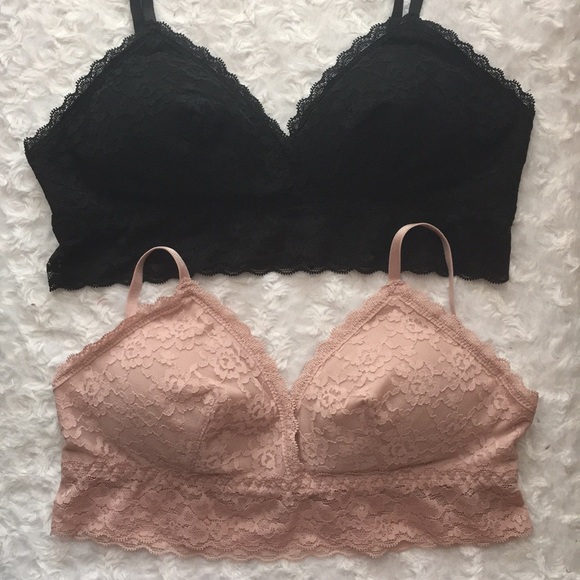 H&M Other - H&M Set of Two Bralettes Black and Nude Size S